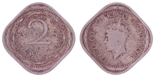 INDIA 2 annas 1939 / British / VF-