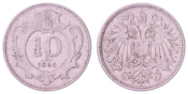 AUSTRIA 10 heller 1895 VF