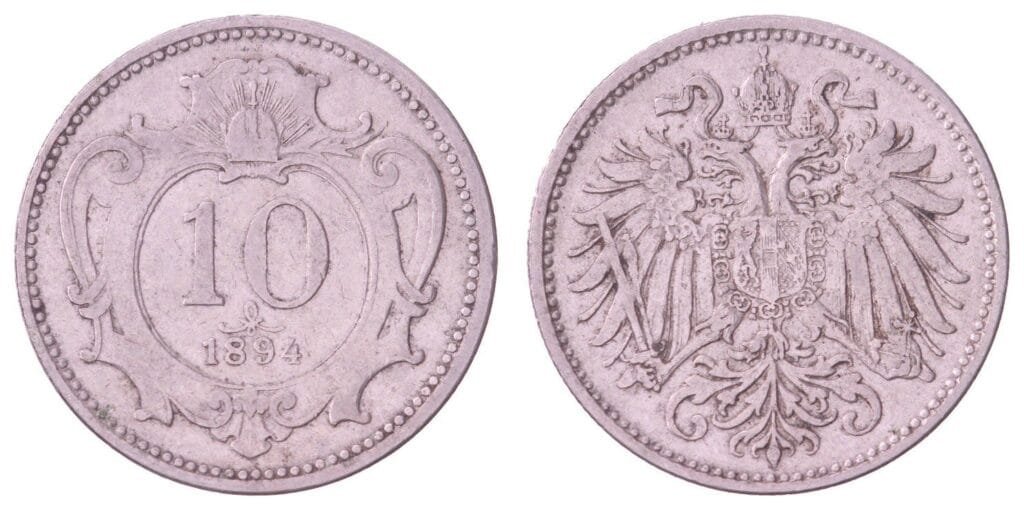 AUSTRIA 10 heller 1894 VF