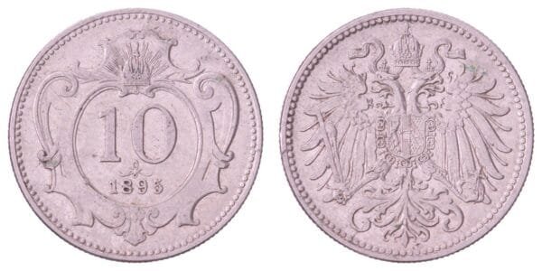 AUSTRIA 10 heller 1895 VF