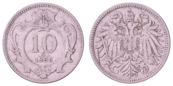 AUSTRIA 10 heller 1895 VF