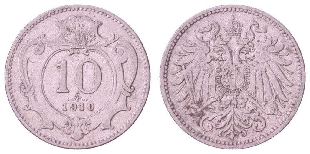 AUSTRIA 10 heller 1910 VF