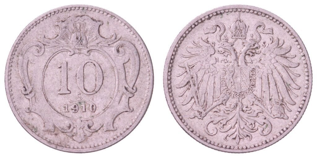 AUSTRIA 10 heller 1910 VF