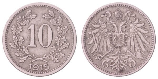 AUSTRIA 10 heller 1915 / WWI issue / VF