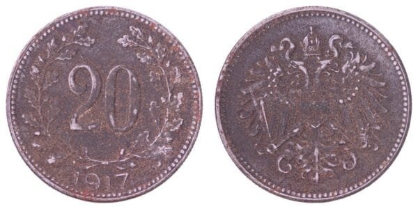 AUSTRIA 20 heller 1917 / WWI issue / VF