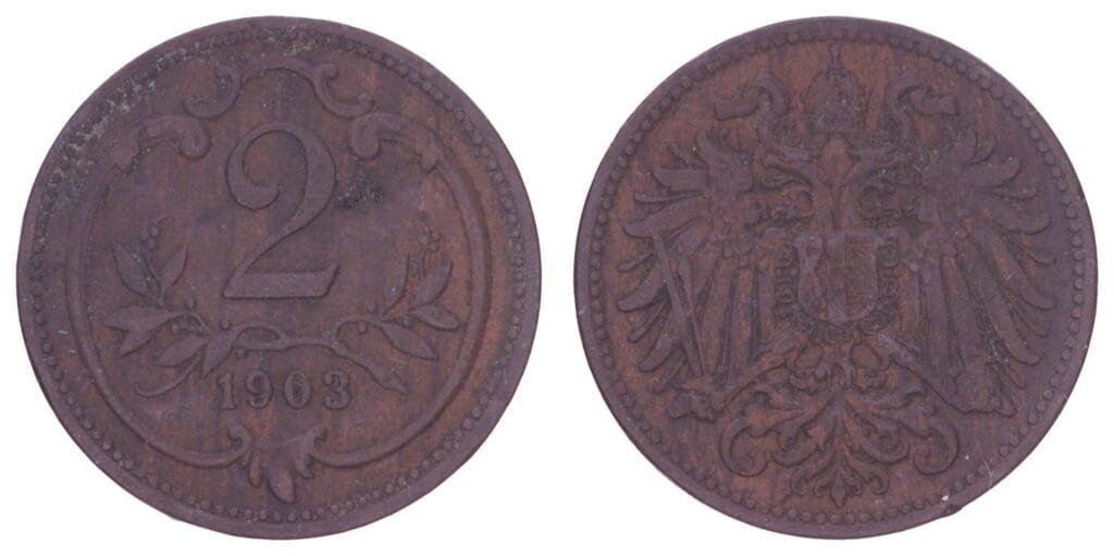 AUSTRIA 2 heller 1903 VF