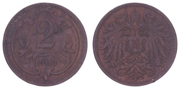 AUSTRIA 2 heller 1903 VF