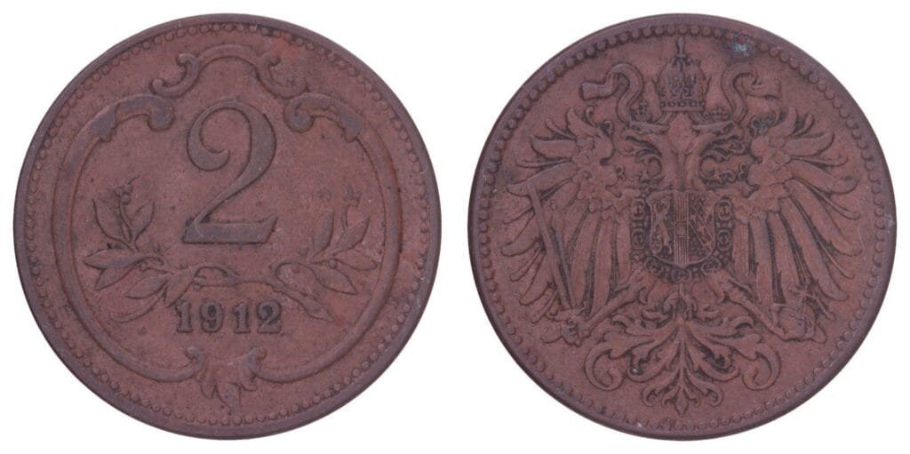 AUSTRIA 2 heller 1912 VF