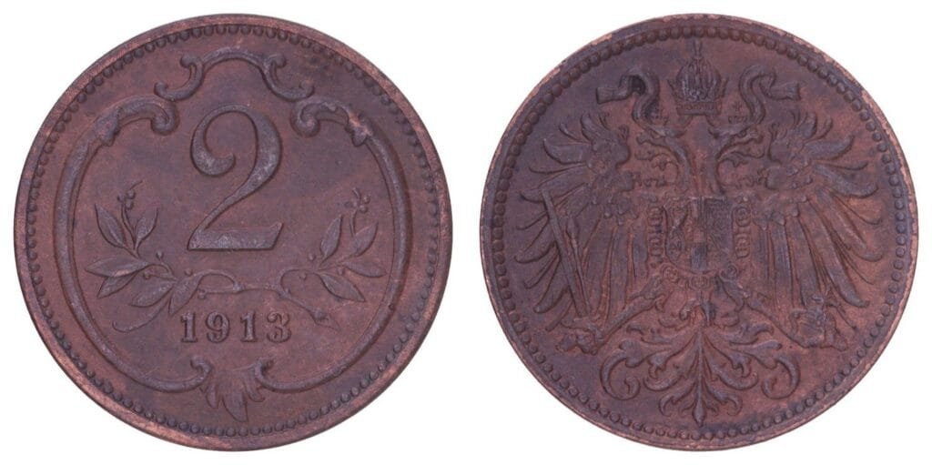 AUSTRIJA 2 helera 1913 VF