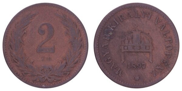 HUNGARY 2 filler 1897 VF