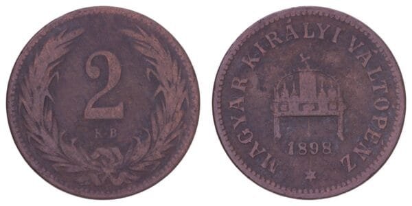 HUNGARY 2 filler 1898 VF-