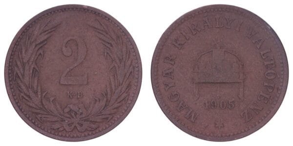 HUNGARY 2 filler 1905 VF-