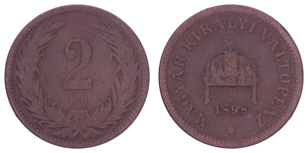 HUNGARY 2 filler 1898 F+