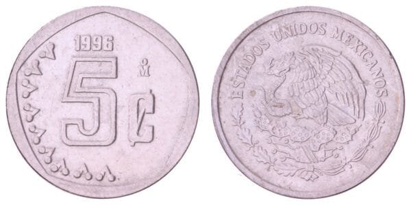 MEXICO 5 centavos 1996 VF+