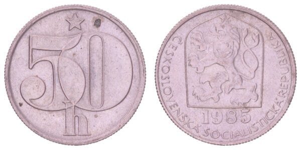 CZECHOSLOVAKIA 50 haleru 1985 VF+
