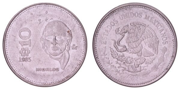 MEXICO 10 pesos 1985 VF
