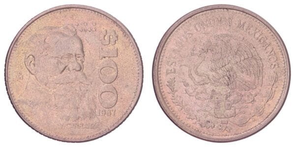 MEXICO 100 pesos 1987 VF