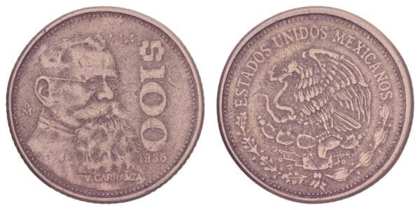 MEXICO 100 pesos 1985 VF