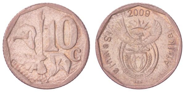 SOUTH AFRICA 10 cents 2009 / iSewula Afrika / VF+