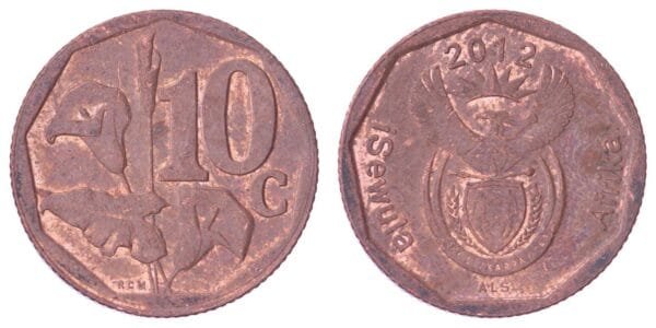SOUTH AFRICA 10 cents 2012 / iSewula Afrika / VF+