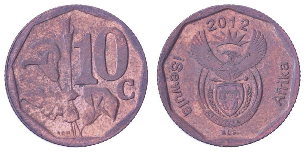 SOUTH AFRICA 10 cents 2012 / iSewula Afrika / VF+