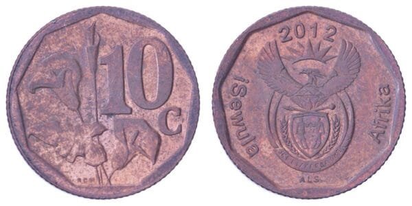 SOUTH AFRICA 10 cents 2012 / iSewula Afrika / VF+