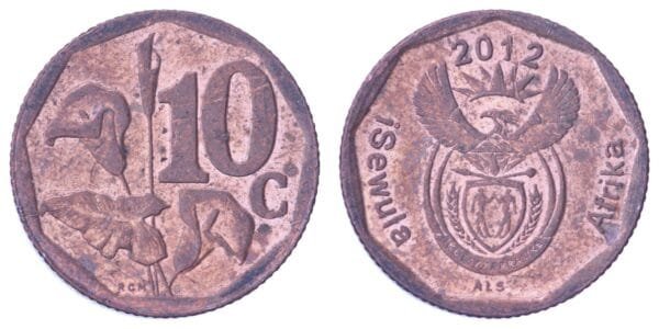 SOUTH AFRICA 10 cents 2012 / iSewula Afrika / VF+