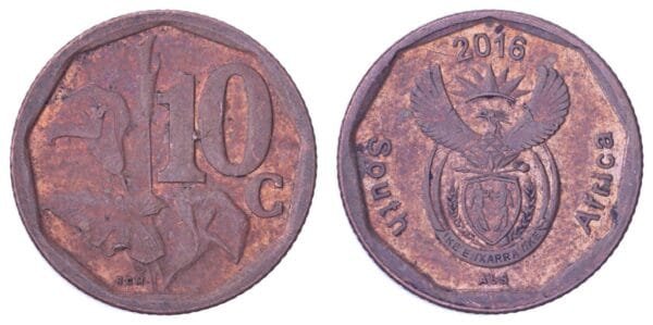 SOUTH AFRICA 10 cents 2016 / South Africa / VF+