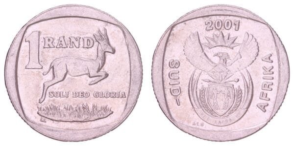 SOUTH AFRICA 1 rand 2001 / Suid-Afrika / VF+