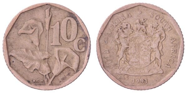 SOUTH AFRICA 10 cents 1991 / South Africa - Suid-Afrika / VF