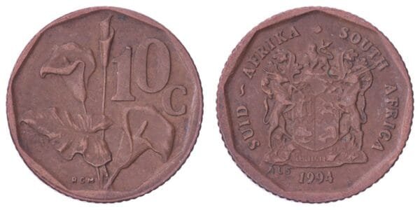 SOUTH AFRICA 10 cents 1994 / South Africa - Suid-Afrika / VF