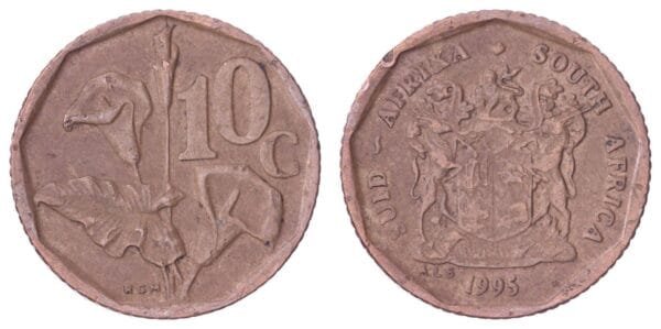 SOUTH AFRICA 10 cents 1995 / South Africa - Suid-Afrika / VF