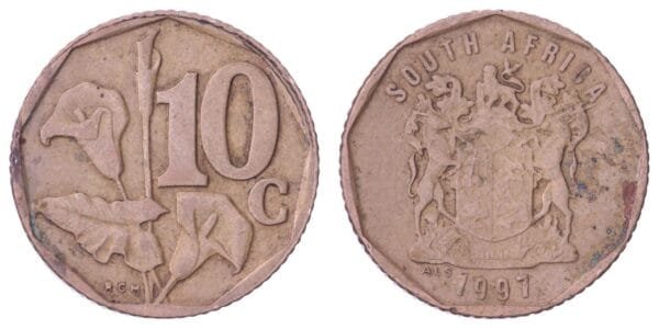 SOUTH AFRICA 10 cents 1997 / South Africa / VF