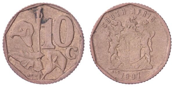 SOUTH AFRICA 10 cents 1997 / South Africa / VF