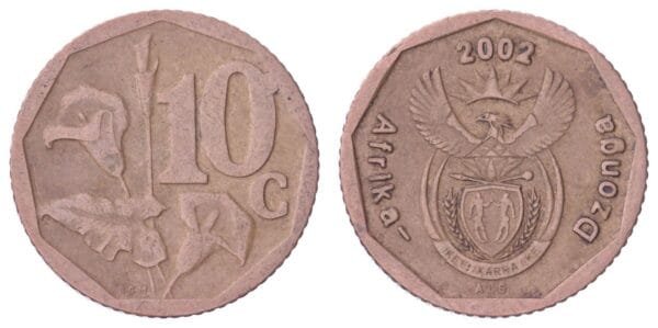 SOUTH AFRICA 10 cents 2002 / Afrika-Dzonga / VF