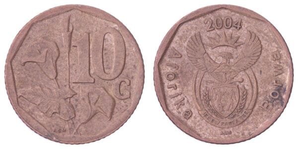 SOUTH AFRICA 10 cents 2004 / Aforika Borwa / VF