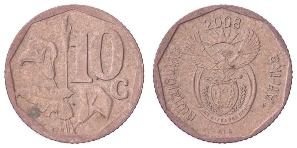SOUTH AFRICA 10 cents 2008 / iNingizimu Afrika / VF