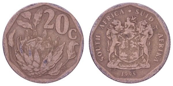 SOUTH AFRICA 20 cents 1995 / South Africa - Suid-Afrika / VF