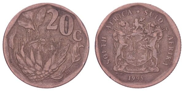 SOUTH AFRICA 20 cents 1995 / South Africa - Suid-Afrika / VF
