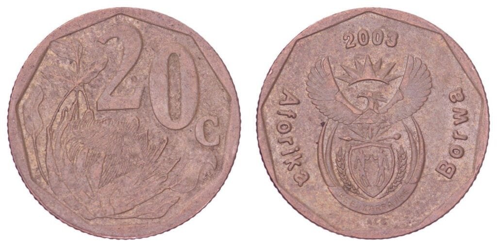 SOUTH AFRICA 20 cents 2003 / Aforika Borwa / VF