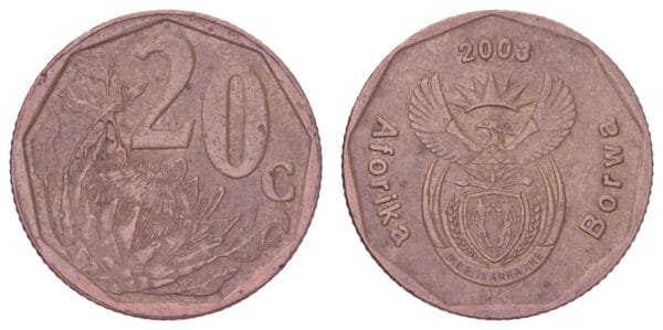 SOUTH AFRICA 20 cents 2003 / Aforika Borwa / VF