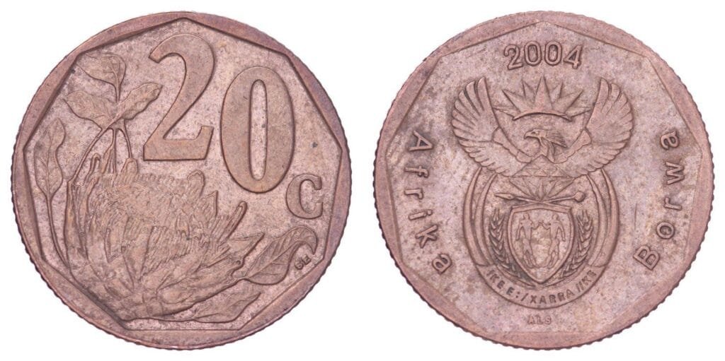 SOUTH AFRICA 20 cents 2004 / Aforika Borwa / VF