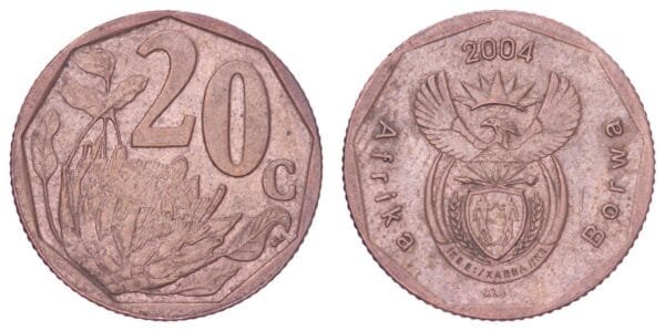 SOUTH AFRICA 20 cents 2004 / Aforika Borwa / VF