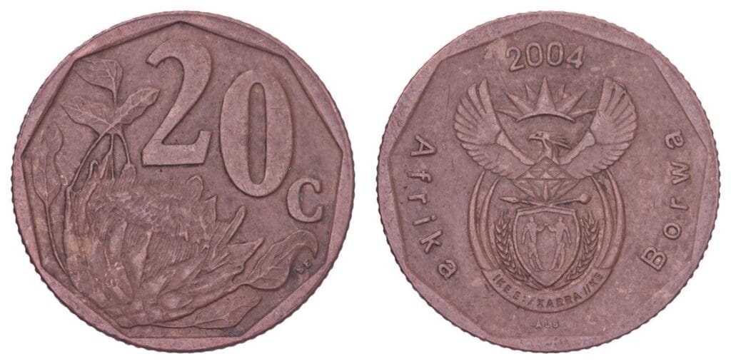 SOUTH AFRICA 20 cents 2004 / Aforika Borwa / VF