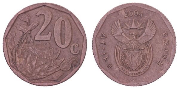 SOUTH AFRICA 20 cents 2004 / Aforika Borwa / VF