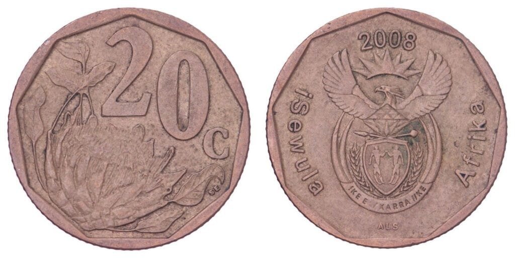 SOUTH AFRICA 20 cents 2008 / iSewula Afrika / VF