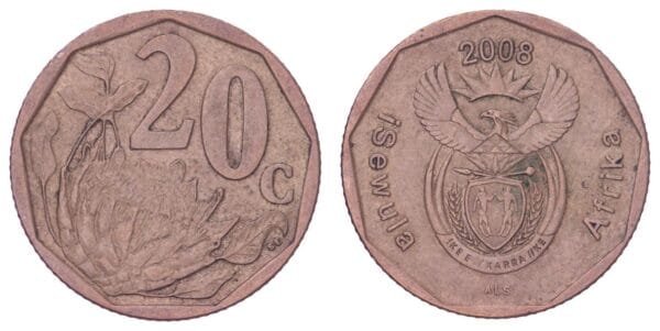 SOUTH AFRICA 20 cents 2008 / iSewula Afrika / VF
