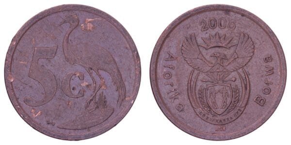 SOUTH AFRICA 5 cents 2005 / Aforika Borwa / VF