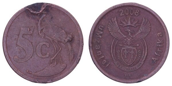 SOUTH AFRICA 5 cents 2008 / uMzantsi Afrika / VF