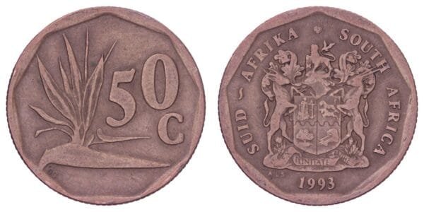 SOUTH AFRICA 50 cents 1993 / South Africa - Suid-Afrika / VF